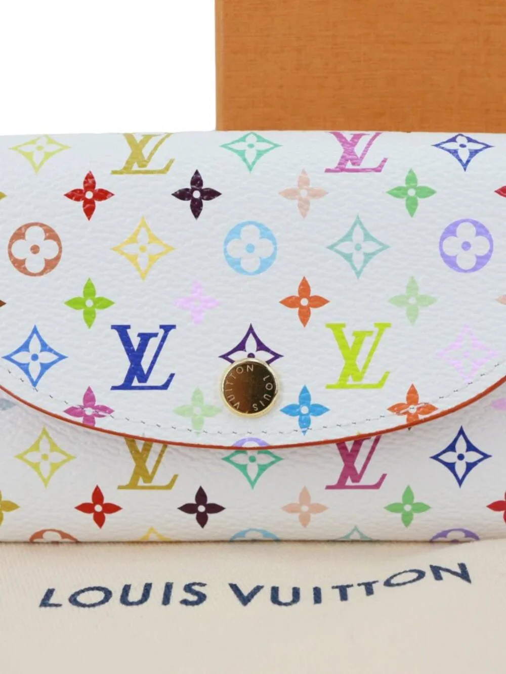 Louis Vuitton  x TM Rosalie Multicolor Monogram Canvas Coin Purse White